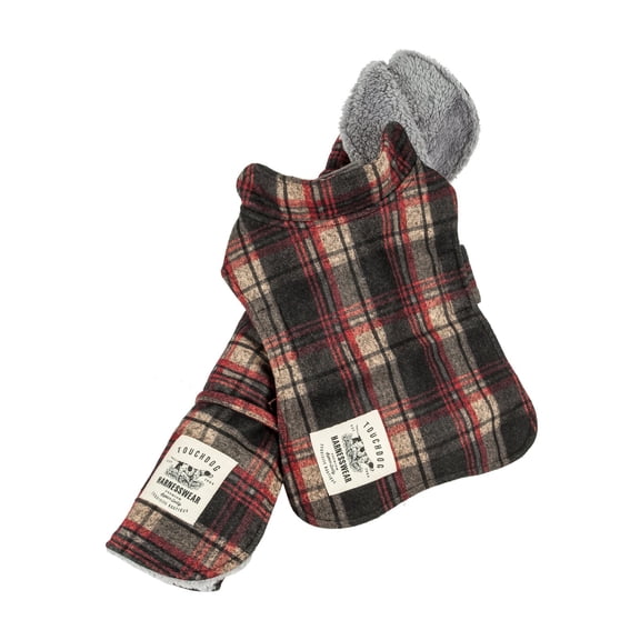 Touchdog ® 2-In-1 Tartan Plaid Dog Jacket and Matching Reversible Dog Mat