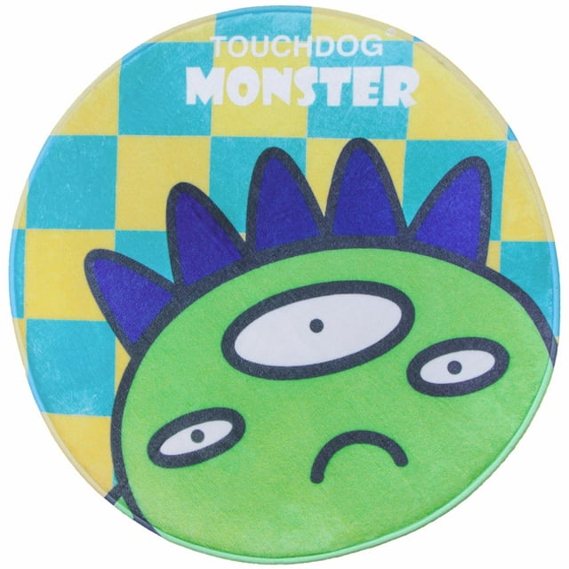 Touchdog  Cartoon Alien Monster Rounded Cat & Dog Mat - Green Monster - One Size