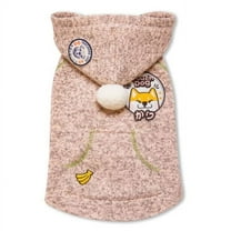 Touchdog Hippie Embellished Designer Sleeveless Pompom Pet Dog Hooded Sweater