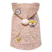 Touchdog Hippie Embellished Designer Sleeveless Pompom Pet Dog Hooded Sweater