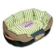 thumbnail image 1 of Touchdog Neutral-Striped Ultra-Plush Rectangular Rounded Designer Dog Bed, 1 of 2