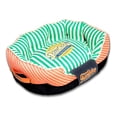 thumbnail image 1 of Touchdog Neutral-Striped Ultra-Plush Rectangular Rounded Designer Dog Bed, 1 of 2