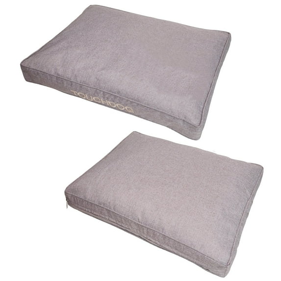 Touchdog PB78GYMD Hushky Water-Resistant Premium Rectangular Raised Dog Mat - Grey - Medium