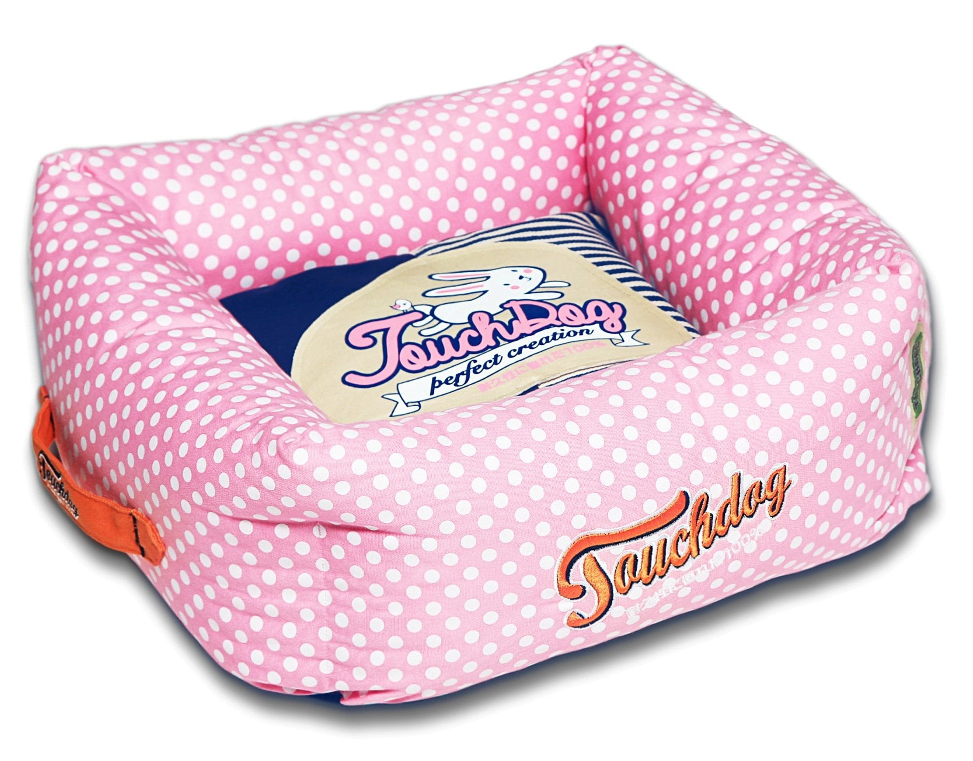 Touchdog ® 'Polka-Striped' Polo Designer Premium Rounded Dog Bed
