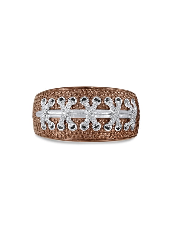 Touchdown American Football Diamond Band Men Ring