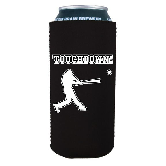 Touchdown Baseball 16 oz. Can Coolie (Black)