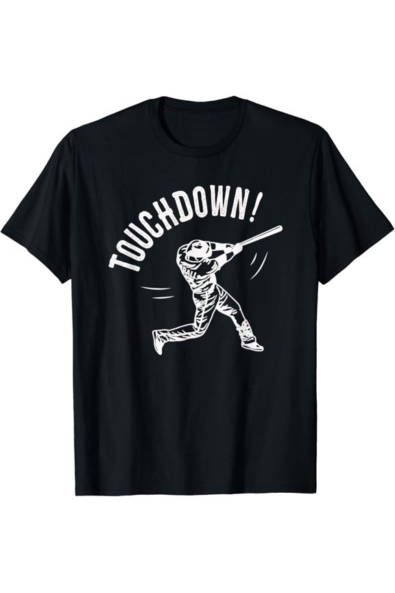 Touchdown Baseball Classic Cotton Tee Sport Fun Graphic T-Shirt
