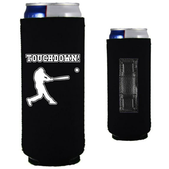 Touchdown Baseball Magnetic Slim Can Coolie (Black)