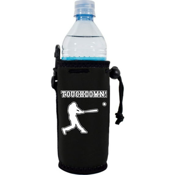 Touchdown Baseball Neoprene Water Bottle Coolie (Black)