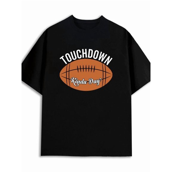 Touchdown Day Tee fitness cotton tshirts funny t shirts men 180G 100% Cotton black Everyday wear, suitable for the office, dates, and going out summer halloween Trendy Unisex Shirt Crewneck tshirts