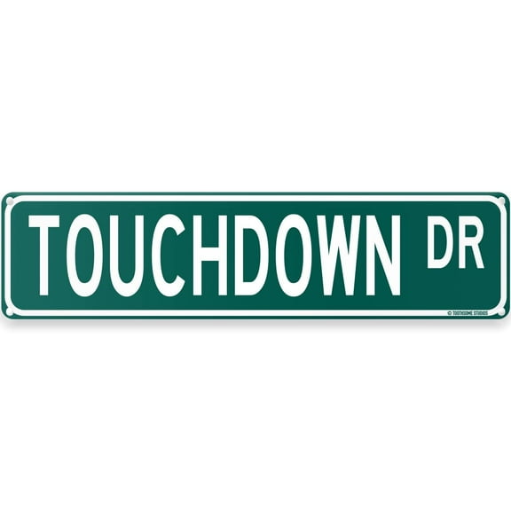 Touchdown Drive Funny Street Sign 16" x 4" Sports Bar Game Room Home Man Cave Decor