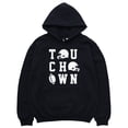 thumbnail image 1 of Touchdown Football Hoodie Distressed Game Day Tailgate Pullover Sweatshirt, Black, M, 1 of 8