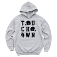 thumbnail image 1 of Touchdown Football Hoodie Distressed Game Day Tailgate Pullover Sweatshirt, Gray, M, 1 of 8