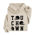 thumbnail image 1 of Touchdown Football Hoodie Distressed Game Day Tailgate Pullover Sweatshirt, Sand, L, 1 of 8