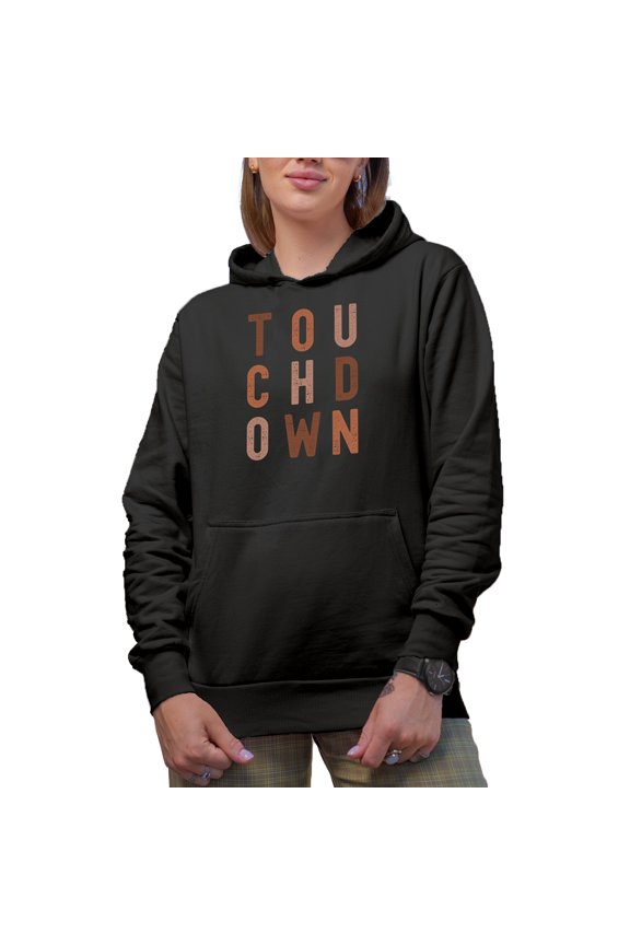 Touchdown, Football Lover Merch Gift, Black Hooded Sweatshirt or Hoodie, Medium