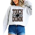 thumbnail image 1 of Touchdown Football Sweatshirt Women Leopard Print Game Day Crewneck Gray Large, 1 of 8