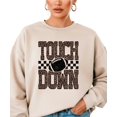 thumbnail image 1 of Touchdown Football Sweatshirt Women Leopard Print Game Day Crewneck Sand Large, 1 of 8