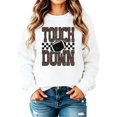 thumbnail image 1 of Touchdown Football Sweatshirt Women Leopard Print Game Day Crewneck White Medium, 1 of 8