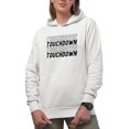thumbnail image 1 of Touchdown, Football Themed Merch Gift, White Hooded Sweatshirt or Hoodie, Small, 1 of 5