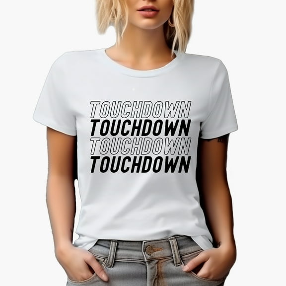 Touchdown, Football Themed Merch Gift, White T-Shirt, Small