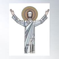 Touchdown Jesus Poster Wall Art, Modern Wall Decor For Living Room Bedroom, 16x24 UNFRAMED