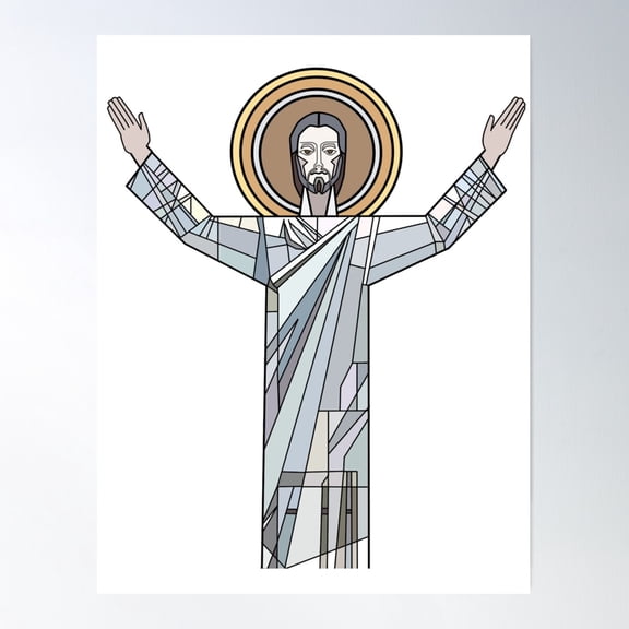 Touchdown Jesus Poster Wall Art, Modern Wall Decor For Living Room Bedroom, 16x24 UNFRAMED