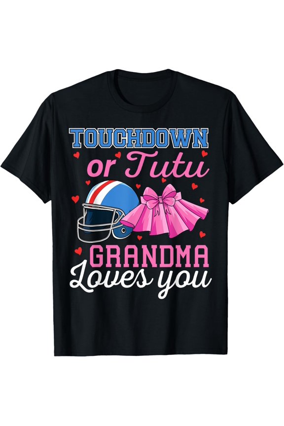 Touchdown Or Tutus Gender Reveal Announcement Baby Shower T-Shirt