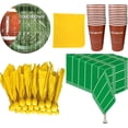 thumbnail image 1 of Touchdown Party Pack - 24 Football Themed Cups, Plates, Napkins & Tablecloth | Perfect for Super Bowl, NFL Draft, Fantasy Football and Kids Parties, 1 of 6