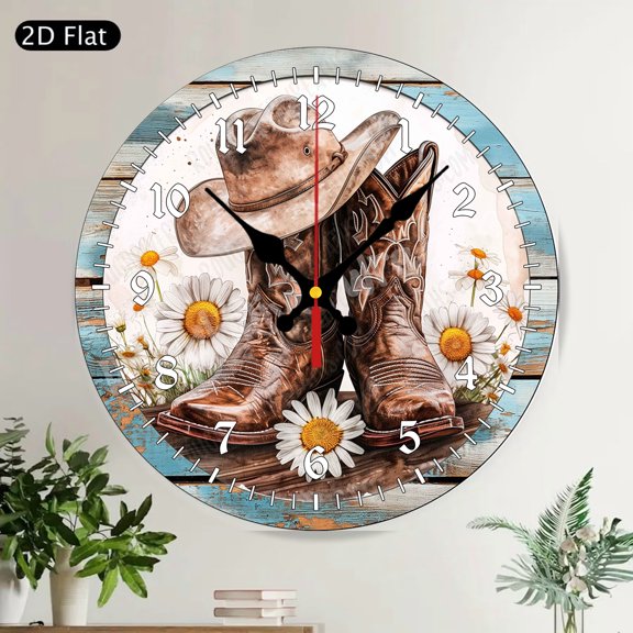 Touchdown Season American Football Helmet Sunflowers Round Wall Clock Silent Home Decor