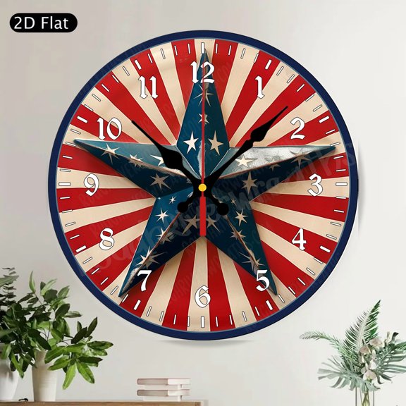 Touchdown Season Football Helmet Sunflowers Round Wall Clock Silent Home Decor