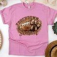 thumbnail image 1 of Touchdown Season Shirt | Leopard Bow Football Graphic Tee for Women, Azalea, Size XL, 1 of 6