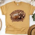 thumbnail image 1 of Touchdown Season Shirt | Leopard Bow Football Graphic Tee for Women, Gold, Size S, 1 of 6