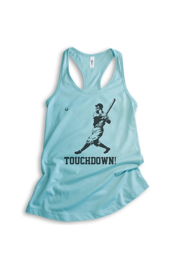 Touchdown Tank Top, Ladies Racerback Tank Top, Funny Baseball Tank, Funny Football Tank, Ironic Sports Tank, Cancun, X-Small