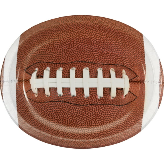 Touchdown Time Oval Paper Plates 8 Count for 8 Guests