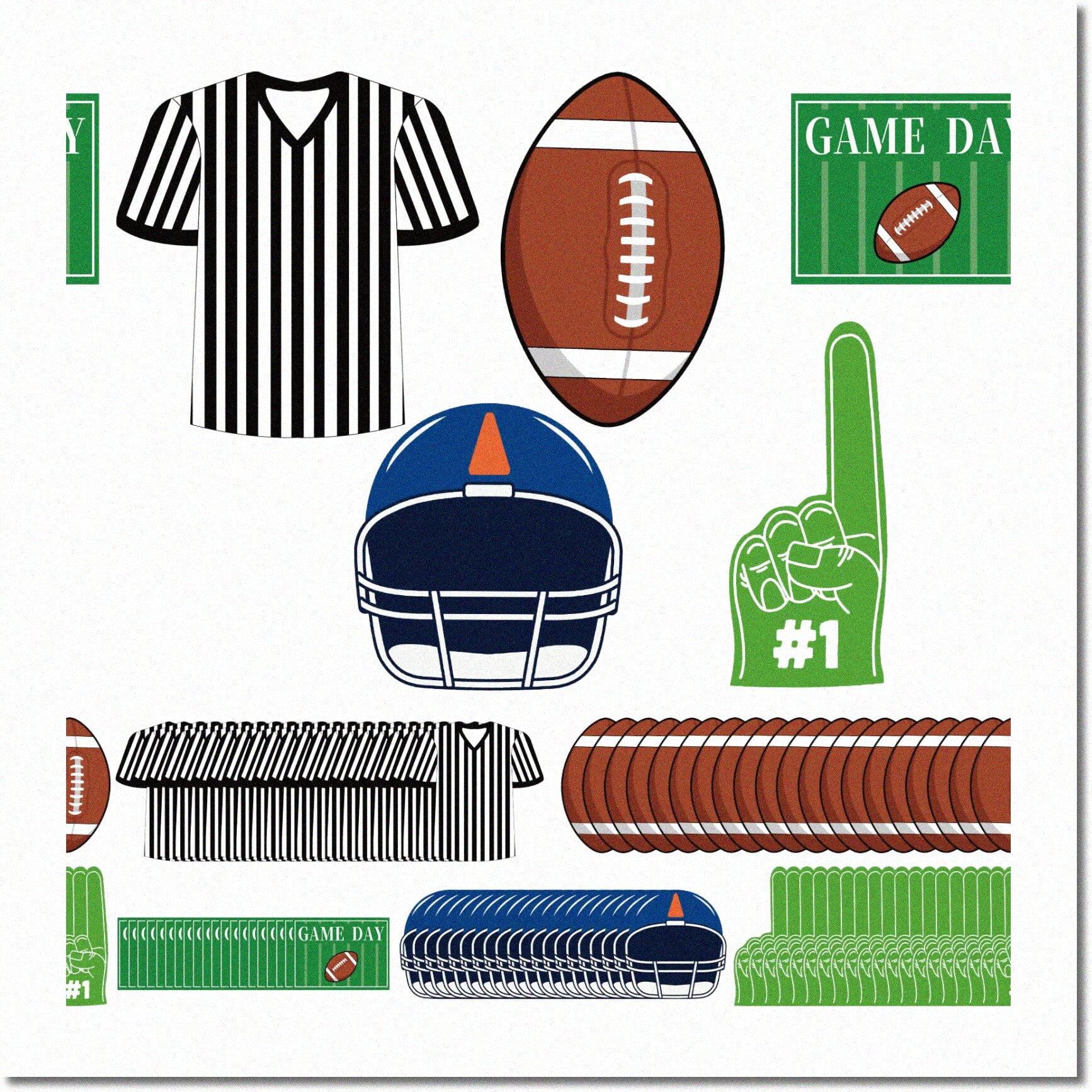 Touchdown TossUp 100 Football Paper Cutouts for Game Day Party