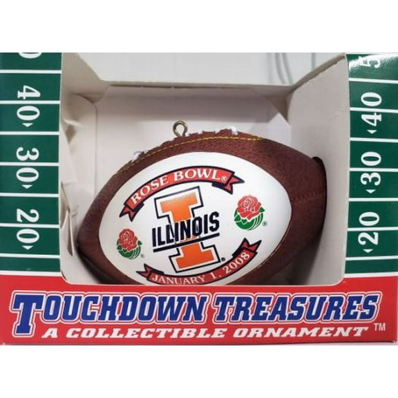 Touchdown Treasures Football Ornament Illinois Rose Bowl Jan. 1, 2008