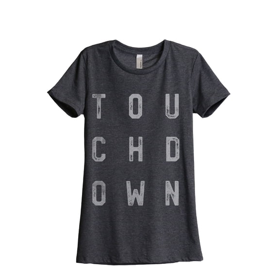 Touchdown Women's Fashion Relaxed T-Shirt Tee Charcoal Grey X-Large
