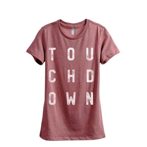 Touchdown Women's Fashion Relaxed T-Shirt Tee Heather Rouge Small