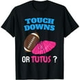 thumbnail image 1 of Touchdowns Or Tutus | Funny Gender Reveal Football Ballet T-Shirt Black 2X-Large, 1 of 4