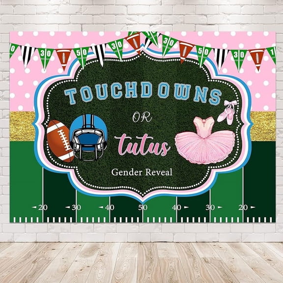 Touchdowns or Tutus Gender Reveal Decorations Football Gender Reveal Party Supplies Backdrop Photography American Neutral Background Baby Shower Party Banner Photo Booth Props Supplies