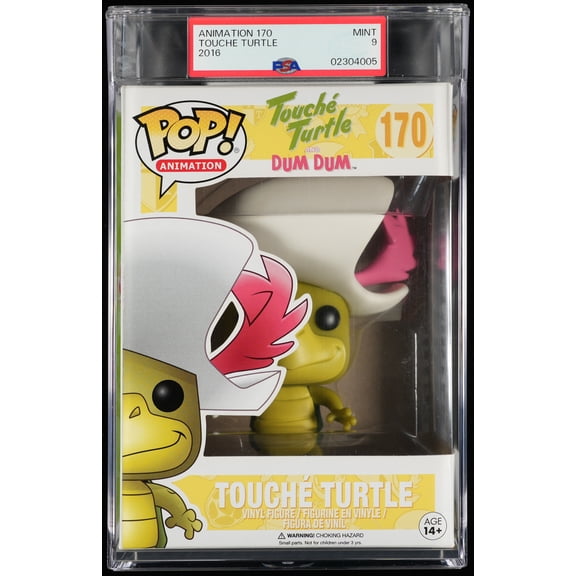 Touche Turtle & Dum Dum, PSA Graded 9 MINT, Touche Turtle Collectible Vinyl Figure #170, Fully Encapsulated Bundle with Compatible Funko Pop! PSA Hard Protector Case