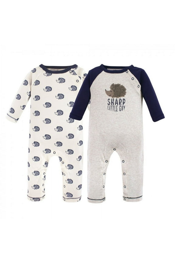 Baby Boy Organic Cotton Coveralls 2pk, Hedgehog, 9-12 Months