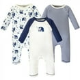 thumbnail image 1 of Touched by Nature Baby Boy Organic Cotton Coveralls 3pk, Woodland, 9-12 Months, 1 of 4