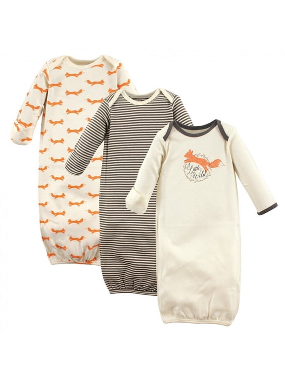 Baby Boy Organic Cotton Gowns, Fox, 0-6 Months