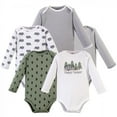 thumbnail image 1 of Touched by Nature Baby Boy Organic Cotton Long-Sleeve Bodysuits 5pk, Happy Camper, 9-12 Months, 1 of 6
