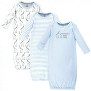 Touched by Nature Baby Boy Organic Cotton Long-Sleeve Gowns 3pk, Giraffe, Preemie