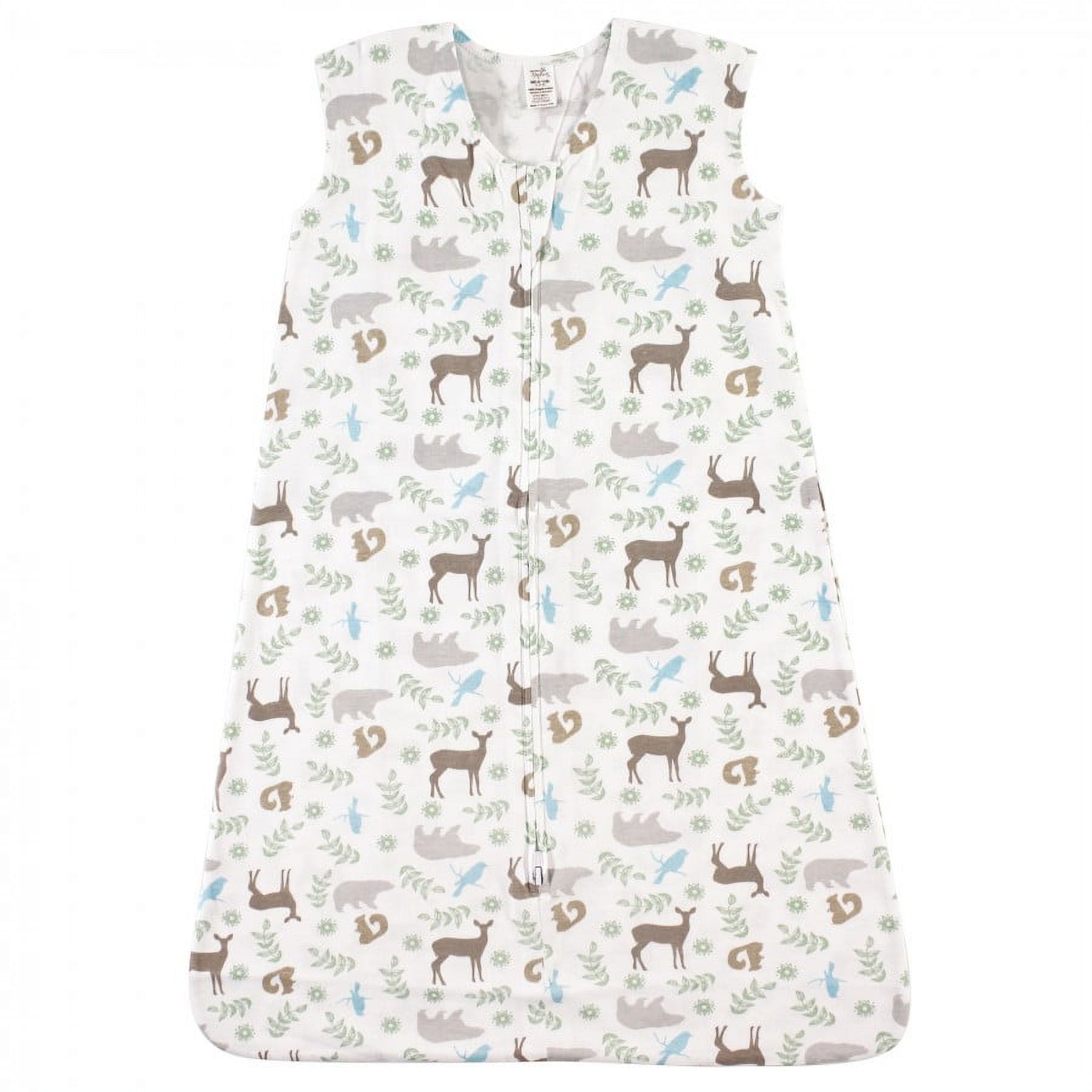 Touched by Nature Baby Boy Organic Cotton Sleeveless Wearable Sleeping Bag, Sack, Blanket, Forest, 6-12 Months