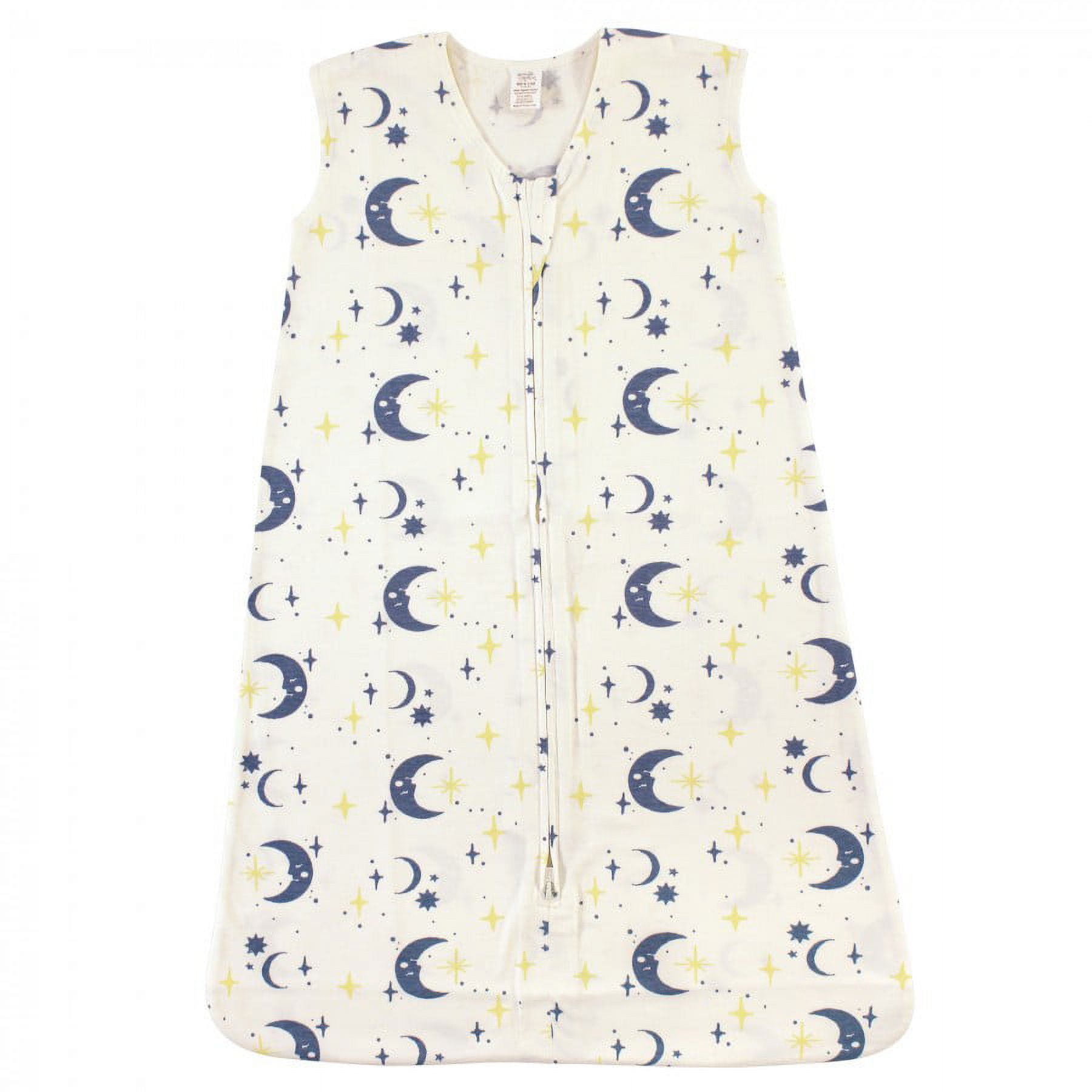 Touched by Nature Baby Boy Organic Cotton Sleeveless Wearable Sleeping Bag, Sack, Blanket, Man In The Moon, 6-12 Months