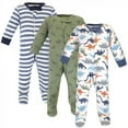 thumbnail image 1 of Touched by Nature Baby Boy Organic Cotton Zipper Sleep and Play 3pk, Dinosaurs, 6-9 Months, 1 of 1