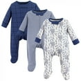 thumbnail image 1 of Touched by Nature Baby Boy Organic Cotton Zipper Sleep and Play 3pk, Elephant, 3-6 Months, 1 of 1